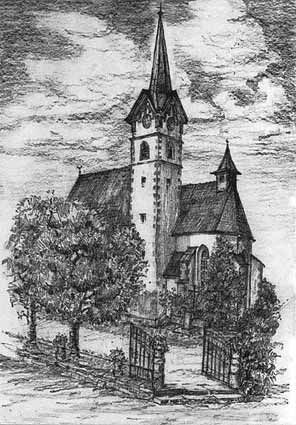 Grafik der Pfarrkirche Königswiesen